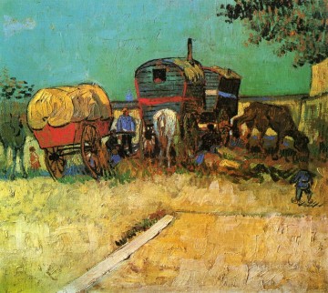 ヴィンセント・ヴァン・ゴッホ Painting - キャラバンとジプシーの野営地 フィンセント・ファン・ゴッホ